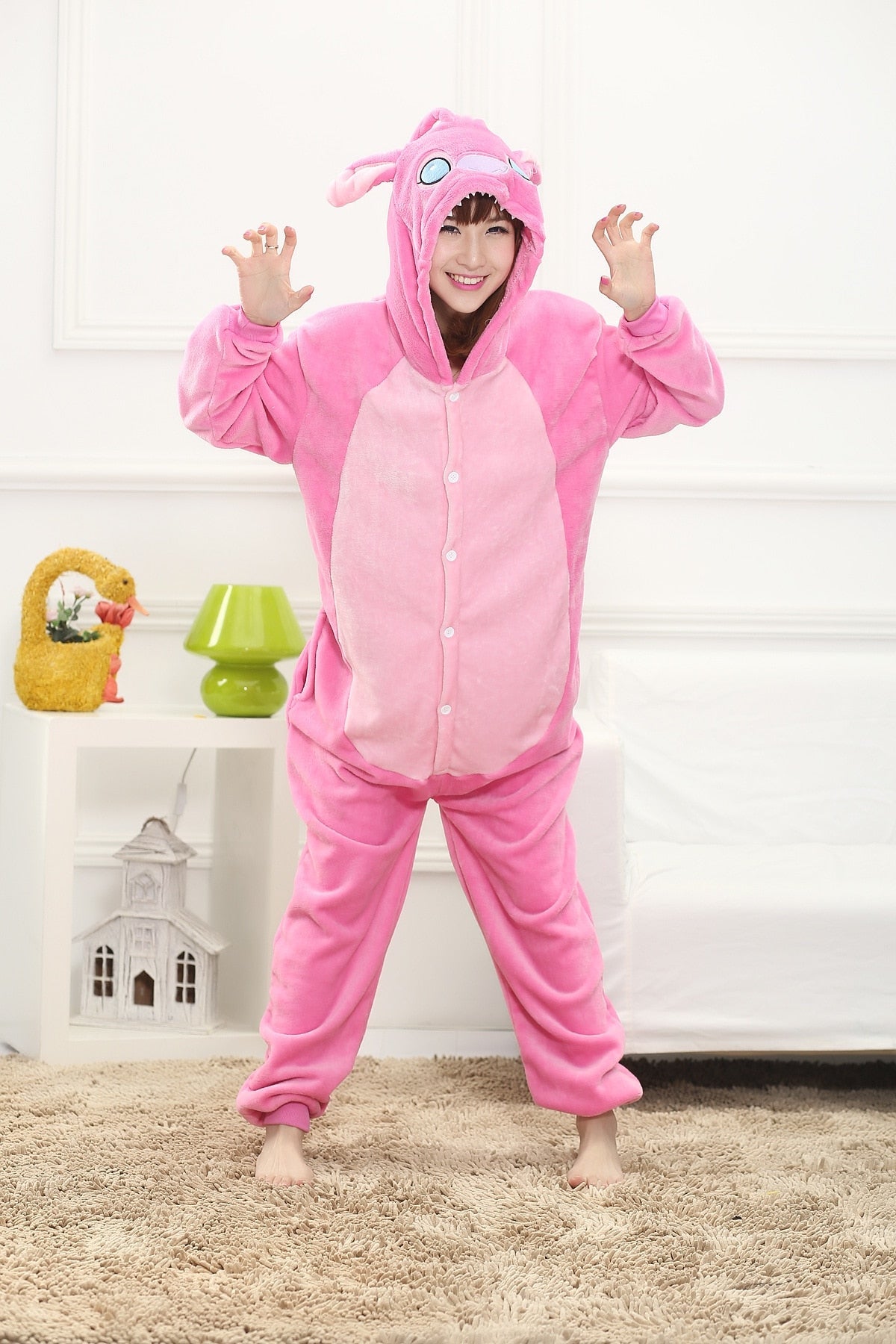 Pink Stitch Pajama Jumpsuit