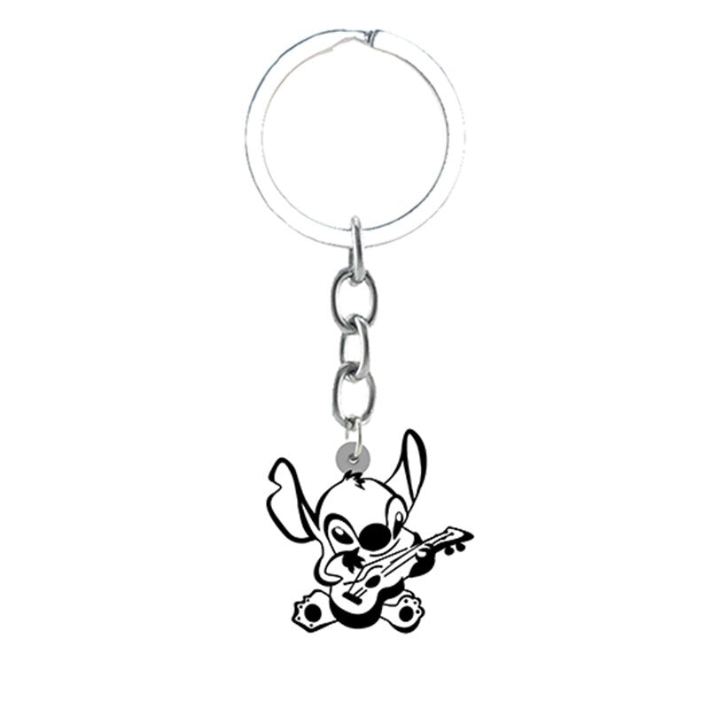 Black and white Stitch Key Ring