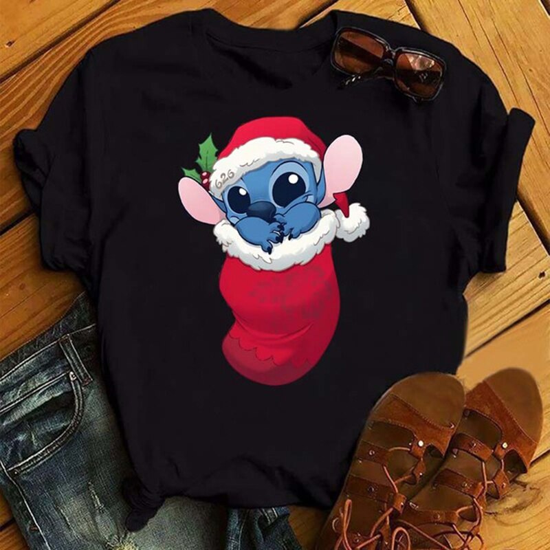 Stitch in Christmas Sock T-Shirt