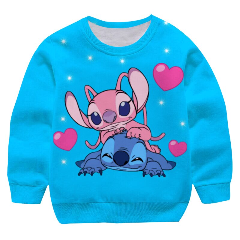 Stitch and Angel in Love Hoodie for kid